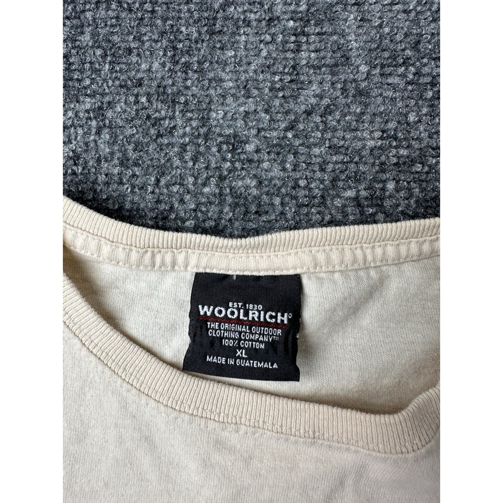 Womens Long Sleeve T Shirt Woolrich Floral Beige Cropped, Size M - Picture 3 of 5